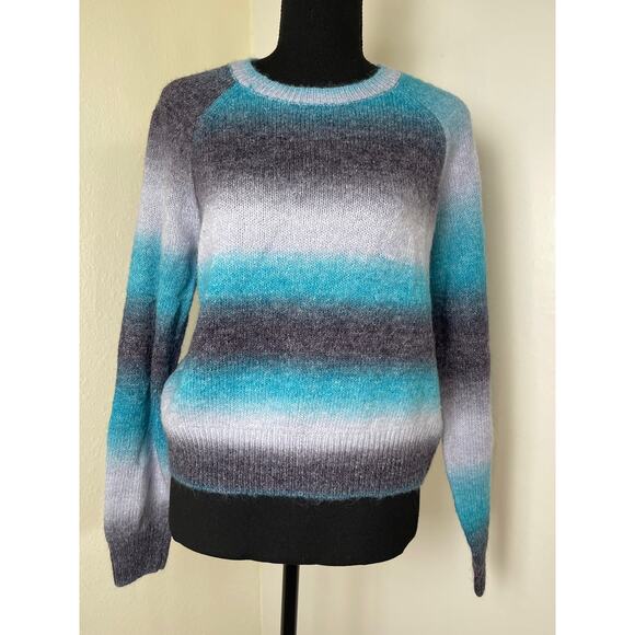 BB Dakota Steve Madden Women's Wool Blend Knit Ombre Pullover Sweater Blue M - Picture 2 of 9